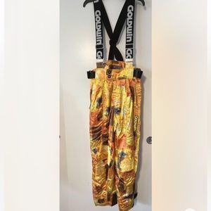 Goldwin Abstract yellow/Orange Snow Ski Pants Size EL 84-175